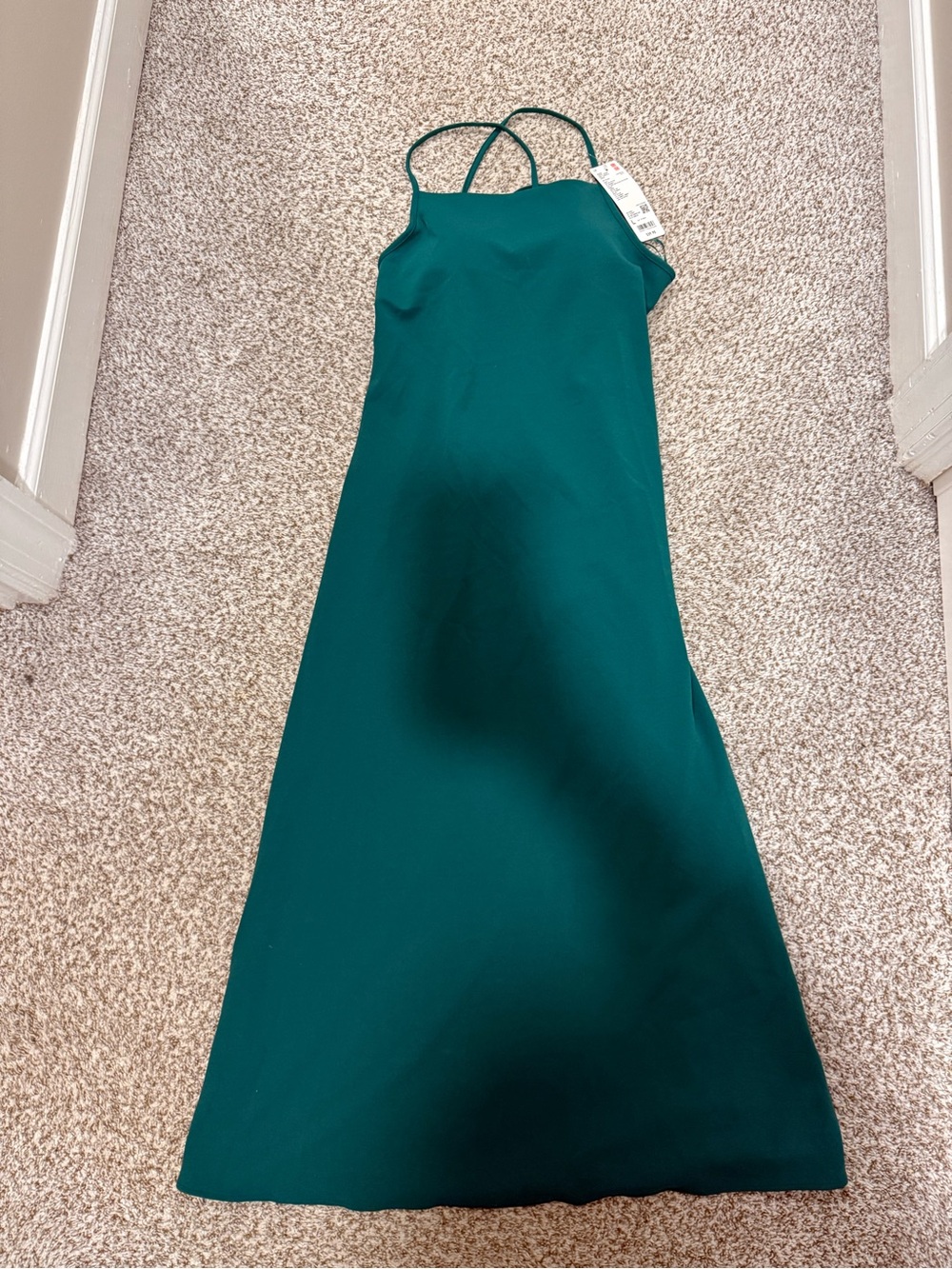 NWT Uniqlo green lace up back bra dress sz L large